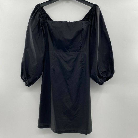 Pomander Place Tuckernuck Square Neck Chloe Mini Dress Black Puff Sleeve sz XXL - Picture 2 of 7